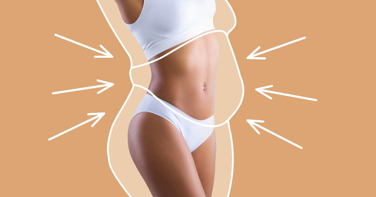 Graphic of a fit woman showing EmSculpt Neo body contouring in Ankeny, IA.